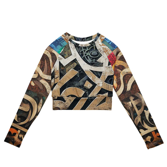 Recycled Long-Sleeve Crop Top — Wearable Art by Ahmed Allawimy art Allawimy art Allawi