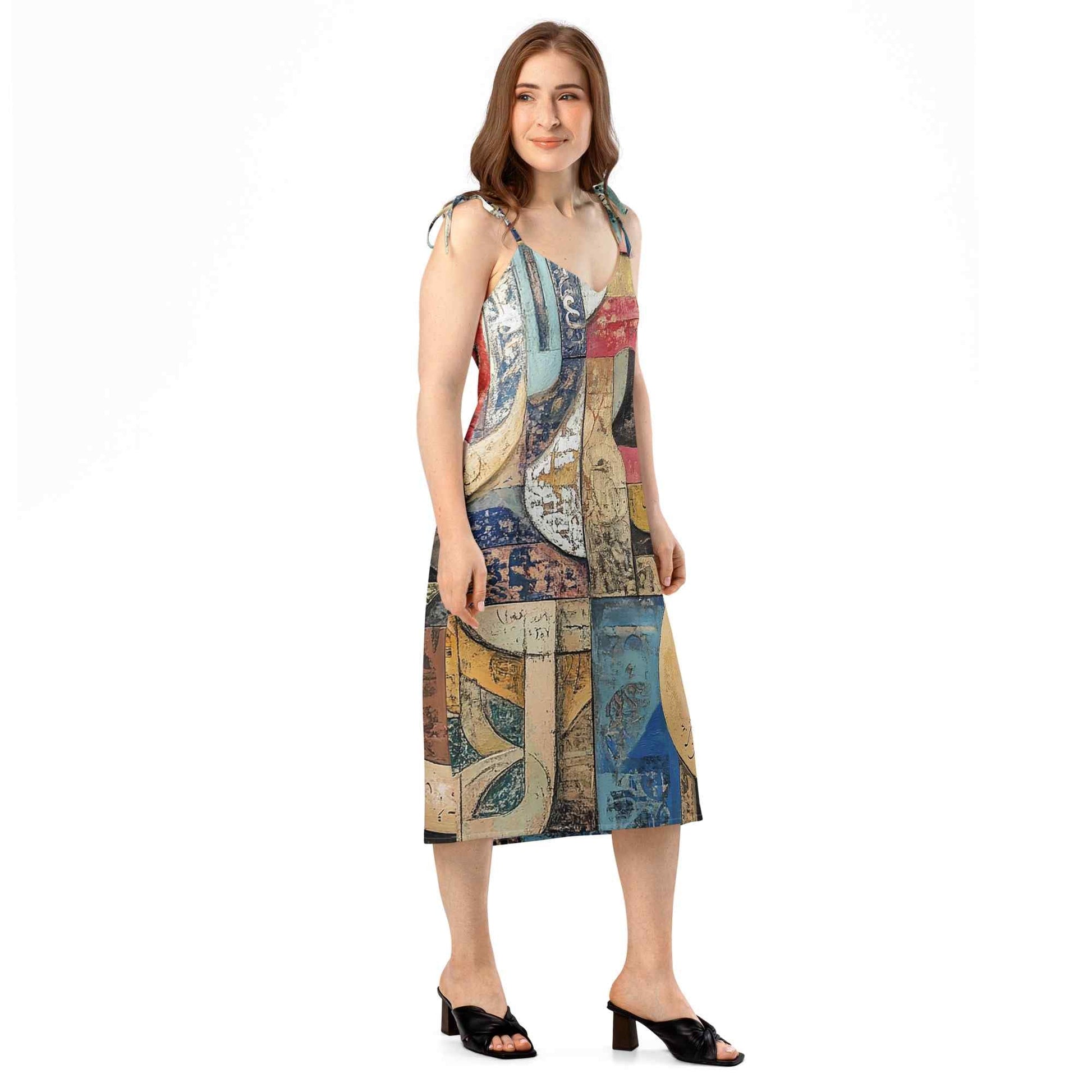 Tie-Strap Midi Dress — Wearable Art by Ahmed Allawimy art Allawimy art Allawi