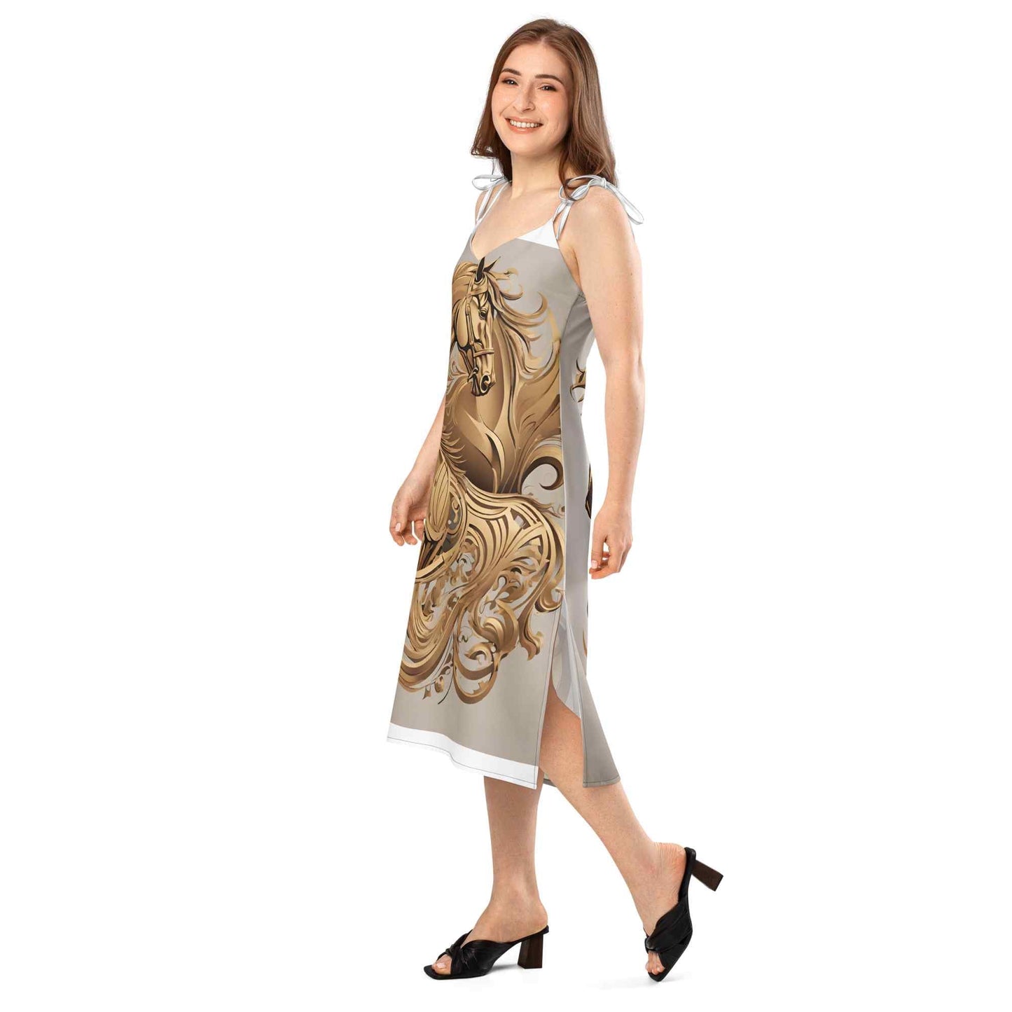 Tie-Strap Midi Dress — Wearable Art by Ahmed Allawimy art Allawimy art Allawi