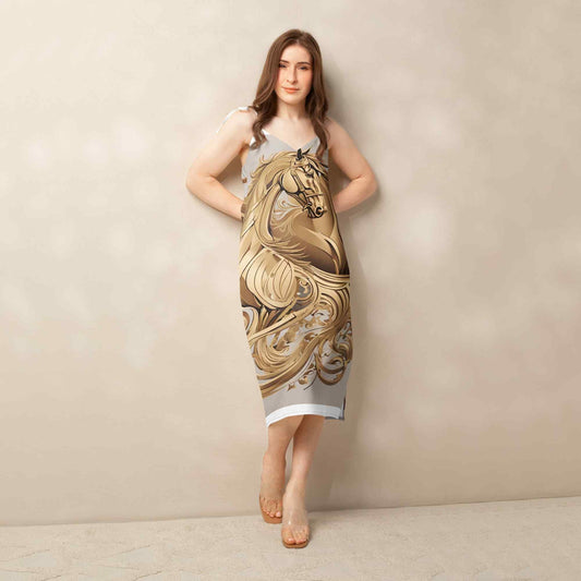 Tie-Strap Midi Dress — Wearable Art by Ahmed Allawimy art Allawimy art Allawi