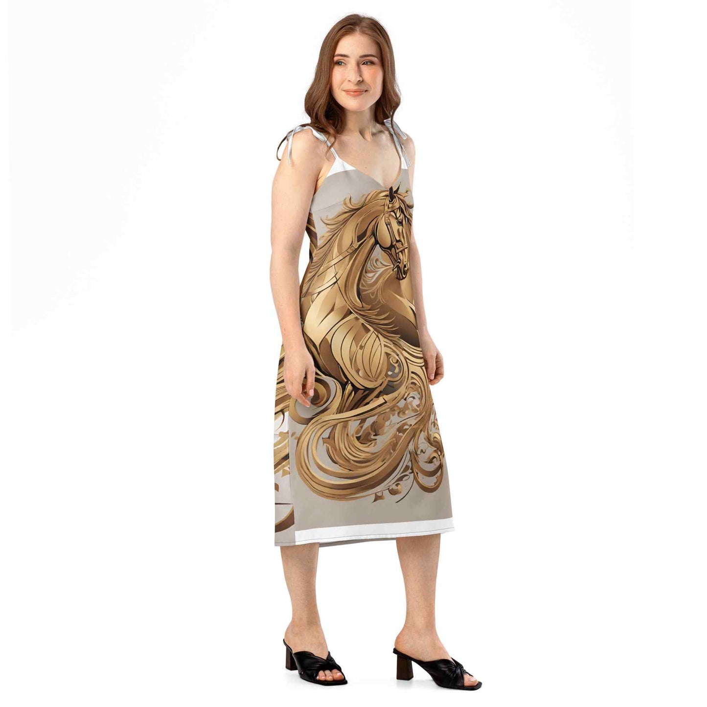 Tie-Strap Midi Dress — Wearable Art by Ahmed Allawimy art Allawimy art Allawi