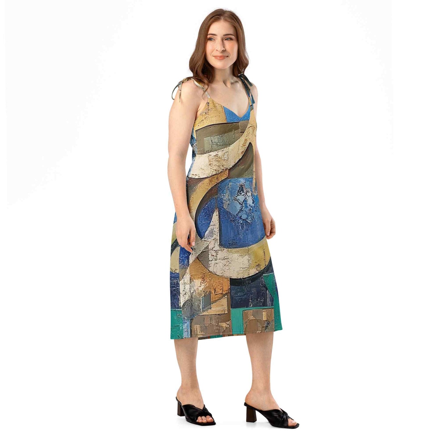 Tie-Strap Midi Dress — Wearable Art by Ahmed Allawimy art Allawimy art Allawi