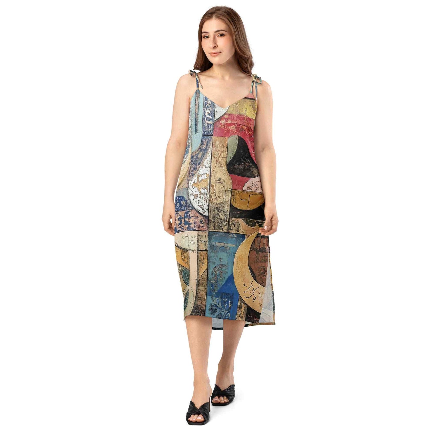 Tie-Strap Midi Dress — Wearable Art by Ahmed Allawimy art Allawimy art Allawi