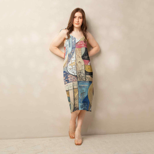 Tie-Strap Midi Dress — Wearable Art by Ahmed Allawimy art Allawimy art Allawi