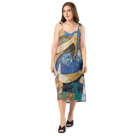 Tie-Strap Midi Dress — Wearable Art by Ahmed Allawimy art Allawimy art Allawi
