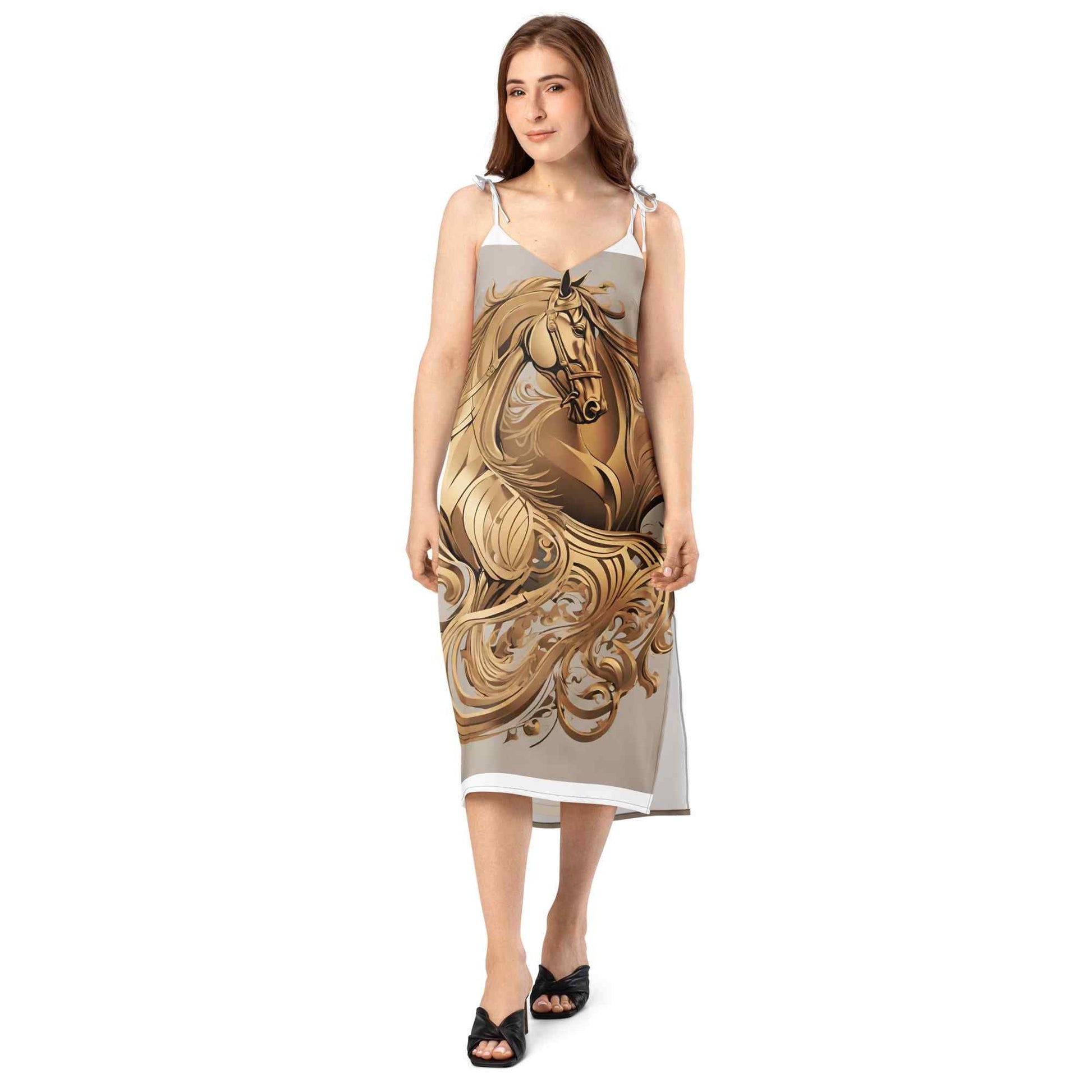 Tie-Strap Midi Dress — Wearable Art by Ahmed Allawimy art Allawimy art Allawi