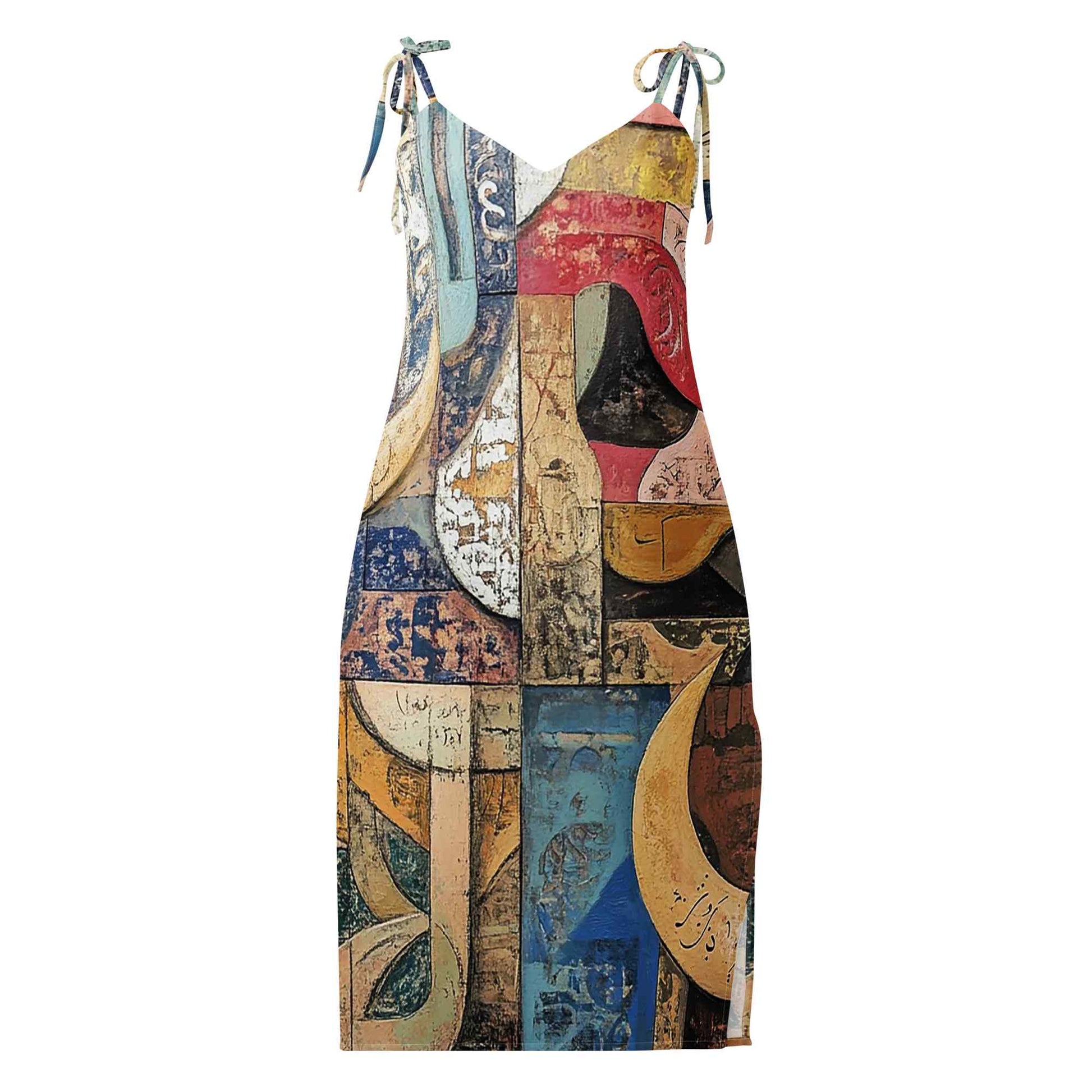 Tie-Strap Midi Dress — Wearable Art by Ahmed Allawimy art Allawimy art Allawi