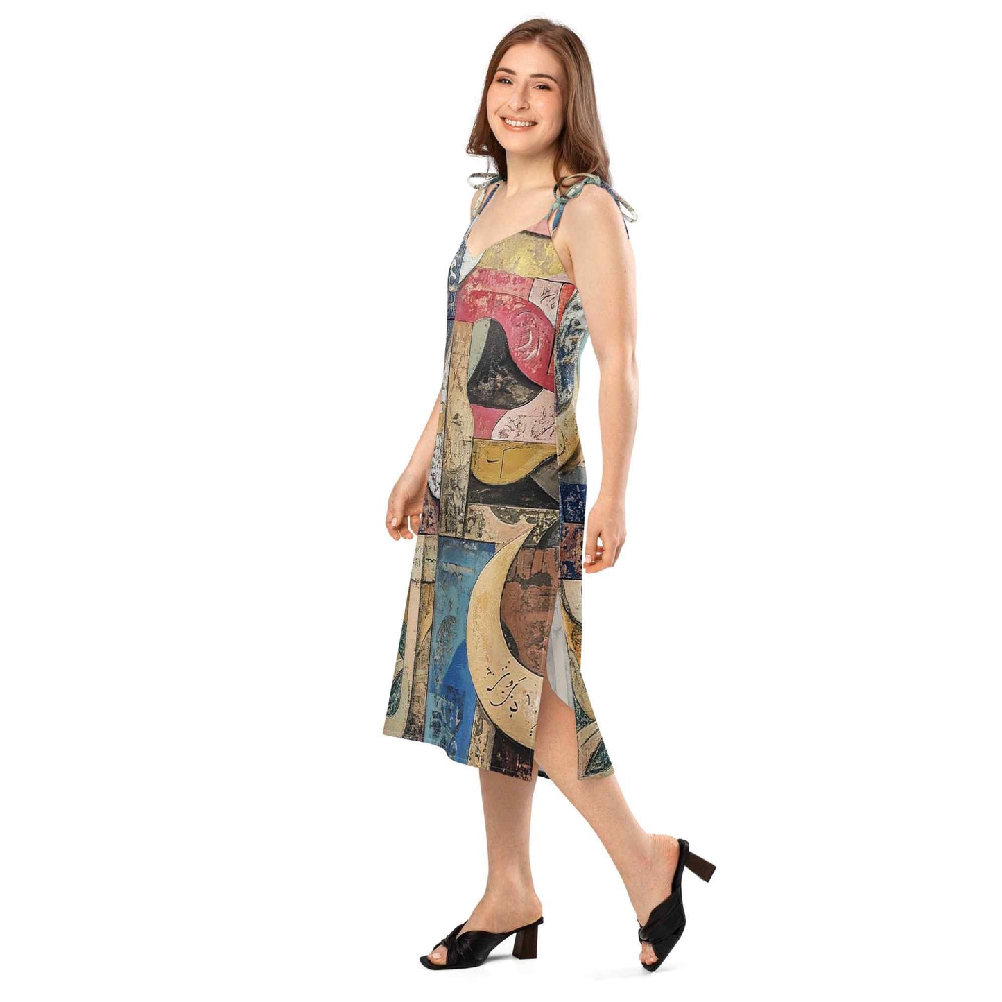 Tie-Strap Midi Dress — Wearable Art by Ahmed Allawimy art Allawimy art Allawi
