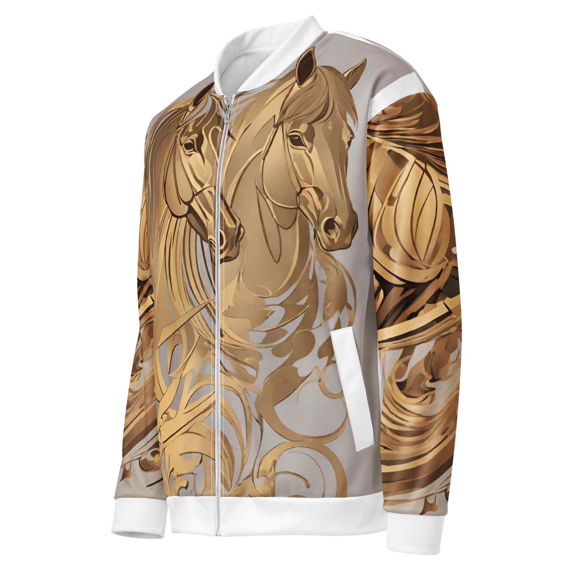 Unisex Bomber Jacket — Dancing Horses by Ahmed Allawimy art Allawimy art Allawi