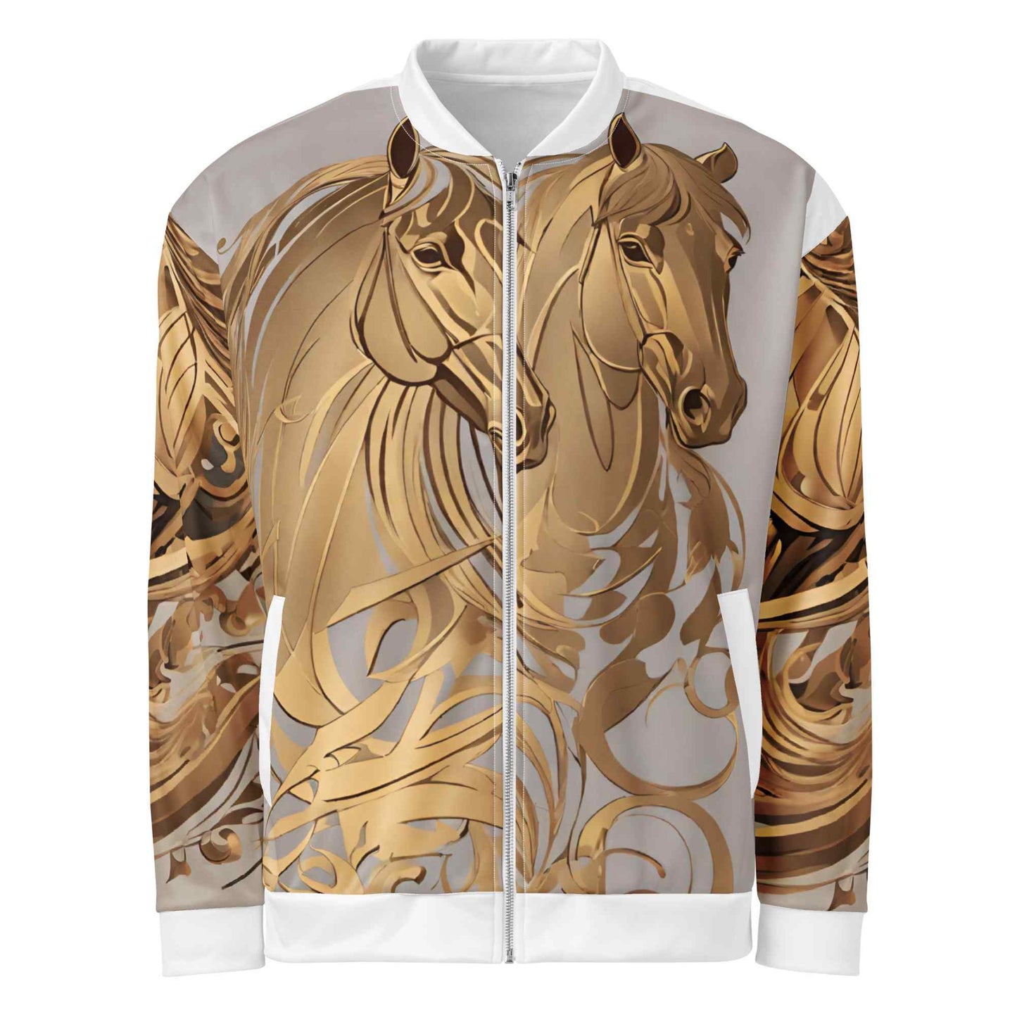 Unisex Bomber Jacket — Dancing Horses by Ahmed Allawimy art Allawimy art Allawi