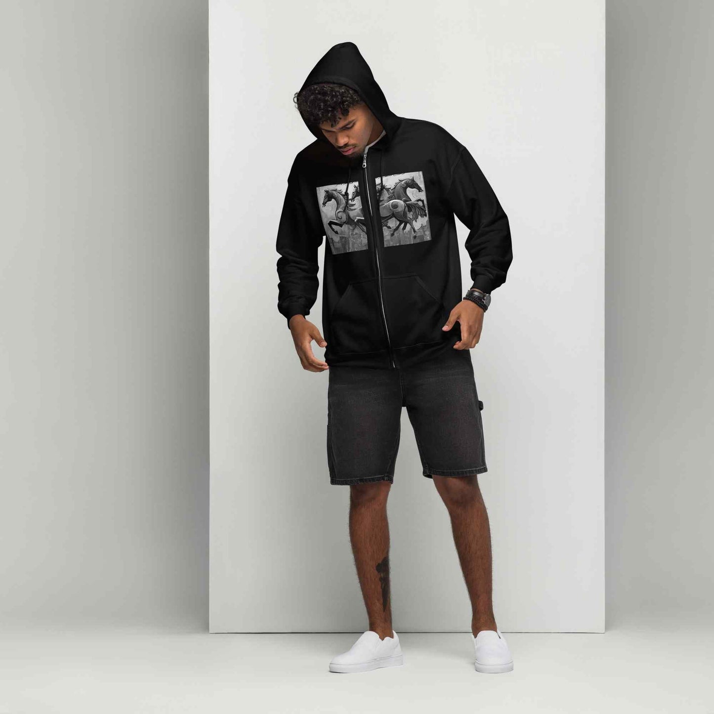 Unisex Zip Hoodie — Wearable Art by Ahmed Allawimy art Allawimy art Allawi