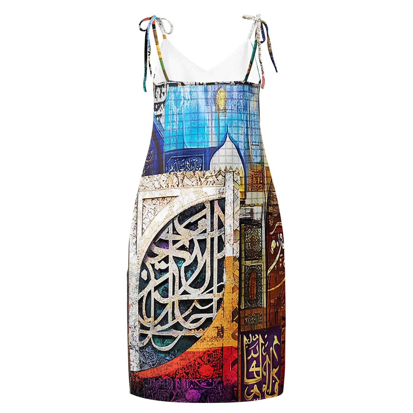 Wearable Art Midi Dress — Arabic Calligraphy Print | Ahmed Allawi Designmy art Allawimy art Allawi