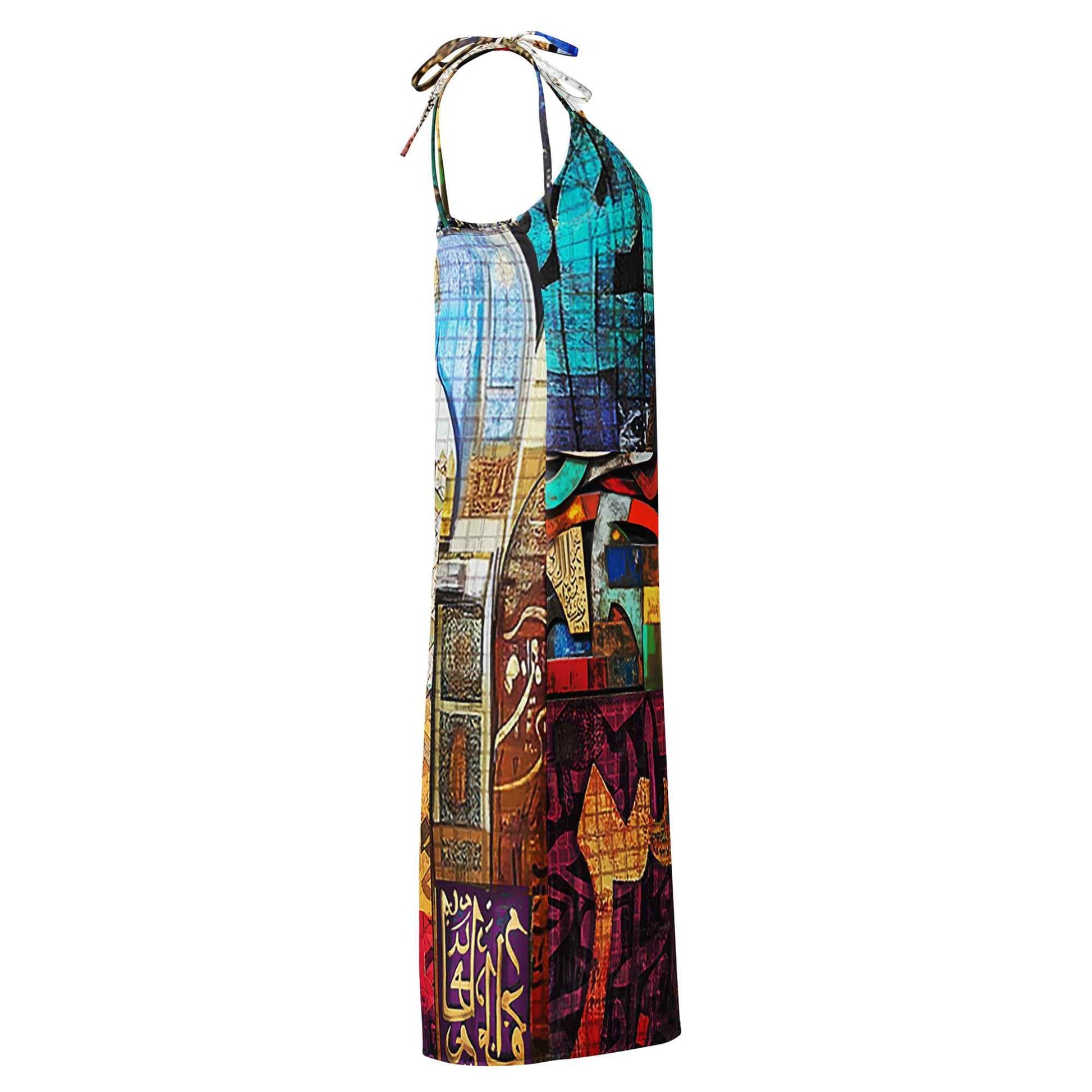 Wearable Art Midi Dress — Arabic Calligraphy Print | Ahmed Allawi Designmy art Allawimy art Allawi