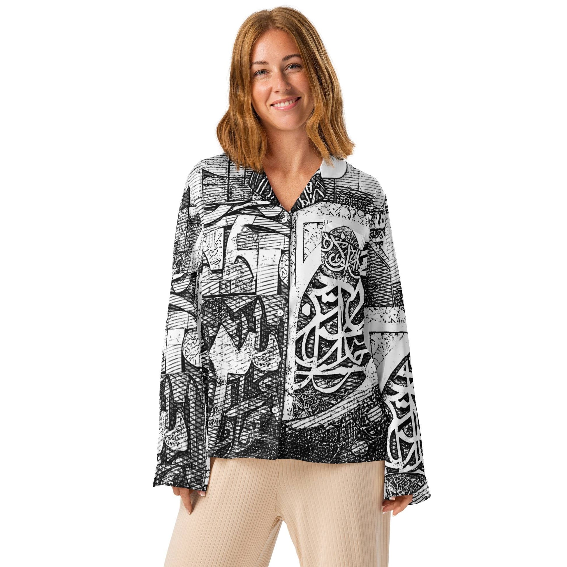 Women's Long Sleeve Pajama Top — Bronze Motif Editionmy art Allawimy art Allawi