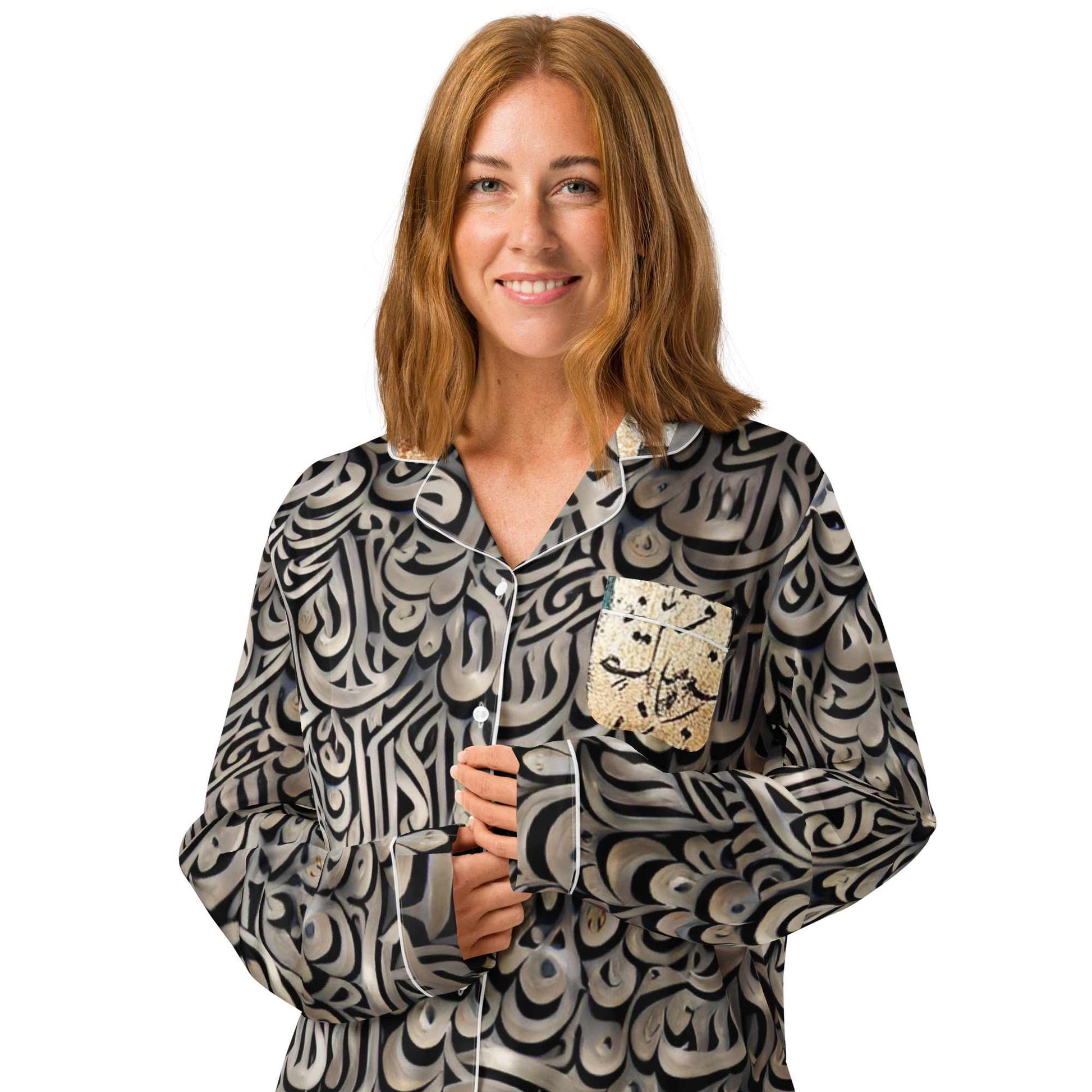 Women's Long Sleeve Pajama Top — Calligraphy Editionmy art Allawimy art Allawi