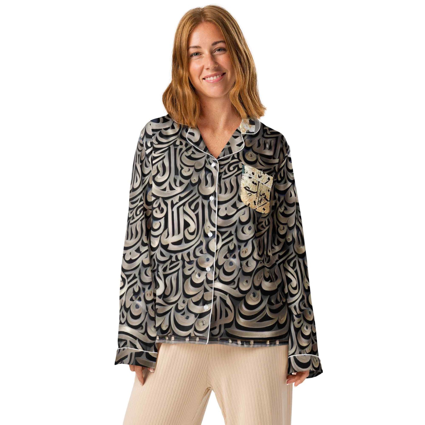 Women's Long Sleeve Pajama Top — Calligraphy Editionmy art Allawimy art Allawi