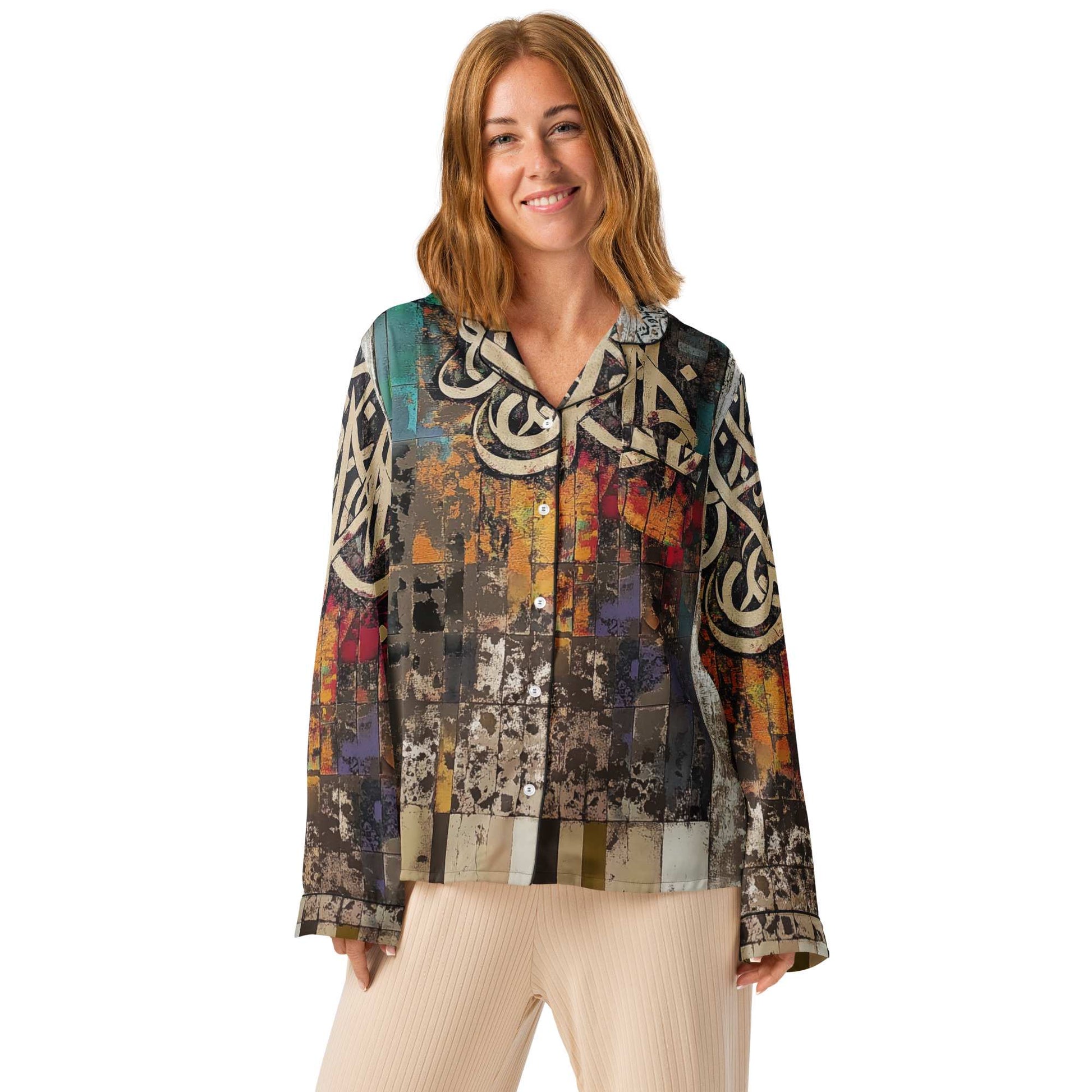Women's Long Sleeve Pajama Top — Ceramic Motif Editionmy art Allawimy art Allawi