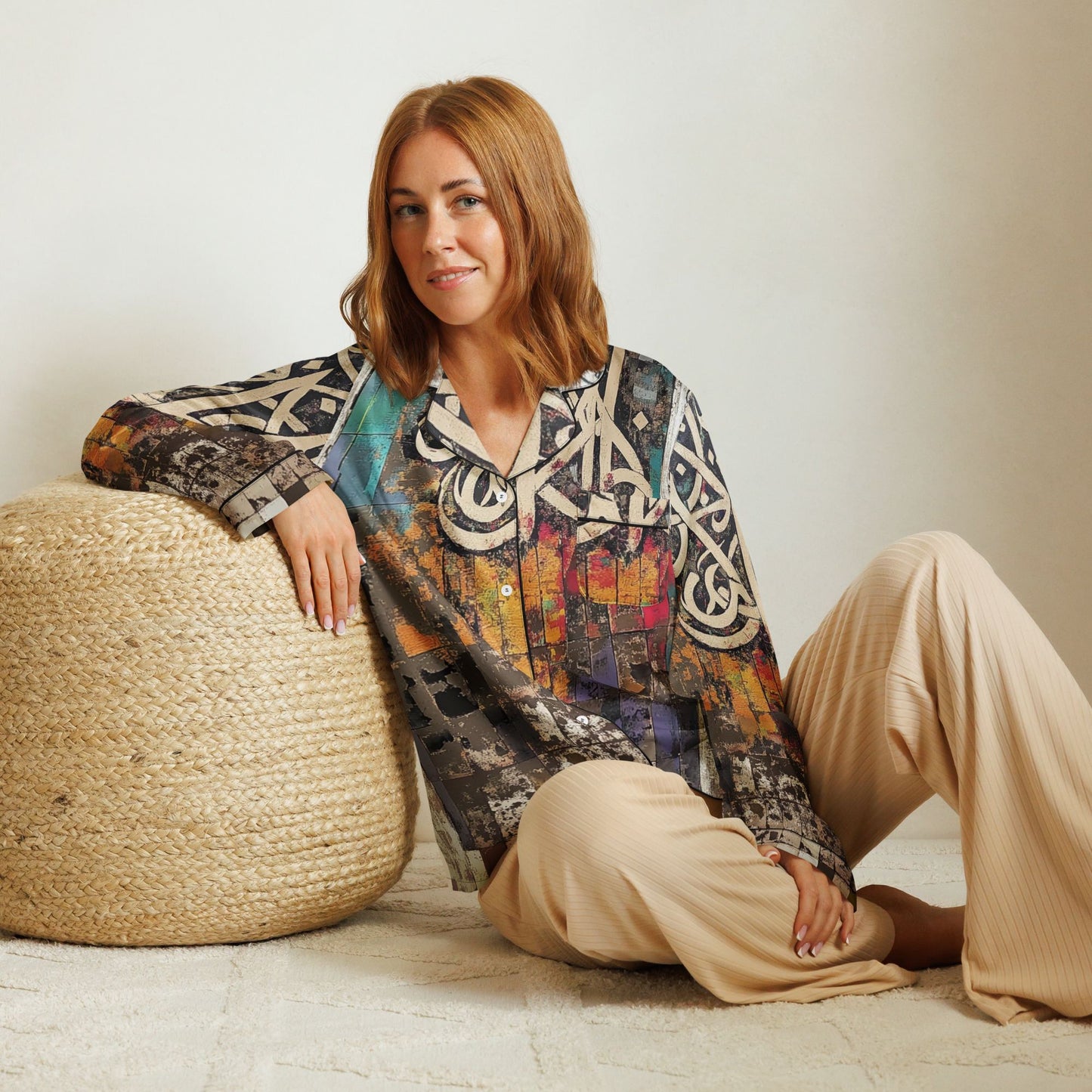 Women's Long Sleeve Pajama Top — Ceramic Motif Editionmy art Allawimy art Allawi